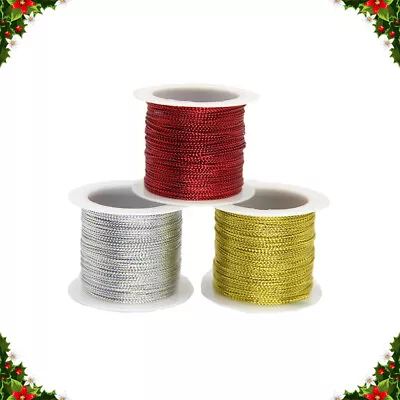 3PCS Metallic Crochet Thread Polyester Embroidery Floss Craft Tinsel String • £5.69