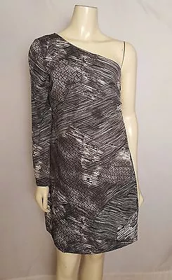 W118 By WALTER BAKER Dark And Light Gray One Shoulder Mini Dress Size Small • $17.98