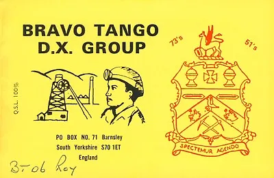 £2.49 • Buy 1 X QSL Card Radio UK Bravo Tango DX BT06 Roy Barnsley Yorkshire 1992 ≠ S516