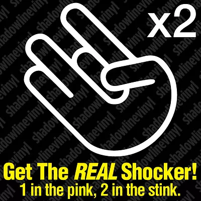 (x2) Shocker Hand  REAL  Vinyl Decal Sticker Import Drift VW JDM Euro 4x4 Jeep • $5.99