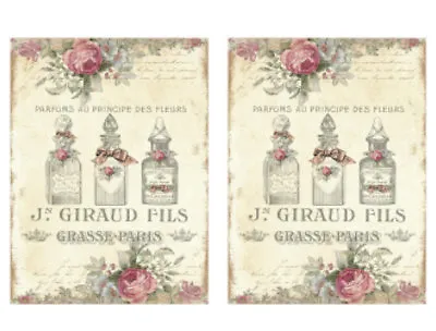 Vintage Image French Perfume Labels Furniture Transfer Waterslide Decals MIS650 • $12.99