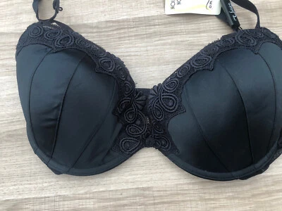 £30 • Buy BNWT Ultimo Black Satin Look Gel Filled Padded Bra Size 38C