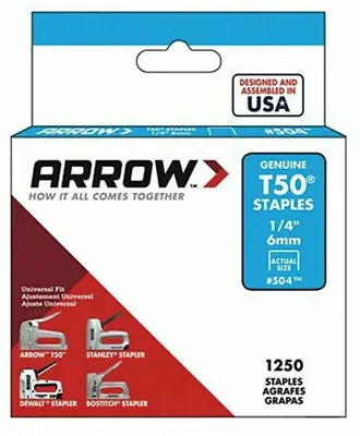 £2.95 • Buy ARROW T50 STAPLES HEAVY DUTY GENUINE STAPLE TACKER CLIPS 6mm 8mm 10mm 12mm 14mm