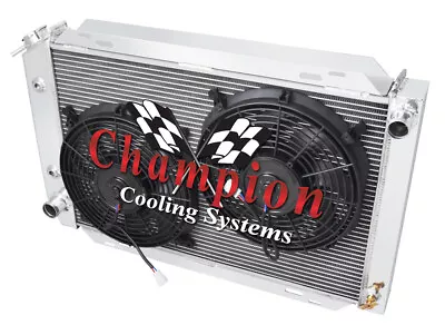 Atom 2 Row 1  Tubes Radiator W/ 2 12  Fans For 1979 - 1993 Ford Mustang #AE138 • $341.95