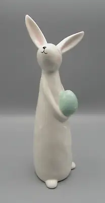 Martha Stewart Home Ceramic Easter Bunny Rabbit W/egg Figurine DÉcor 10 1/2” Bnw • $29.97