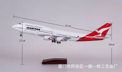 QANTAS 747 1/150 747-400  Airplane Toy  47cm Plane Display Toy LED Voice Light • $142.19