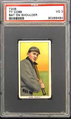 1909-11 T206 Sweet Caporal Ty Cobb Bat On Shoulder PSA 3 • $6299