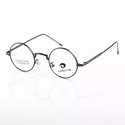 42mm Small Round Vintage Gunmetal Eyeglass Frames Metal Full Rim Unisex Glasses • $12.91