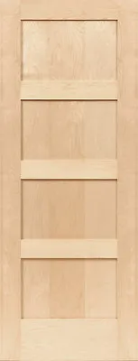 Birch 4 Panel Equal Flat Mission Shaker Stain Grade Solid Core Interior Doors • $394