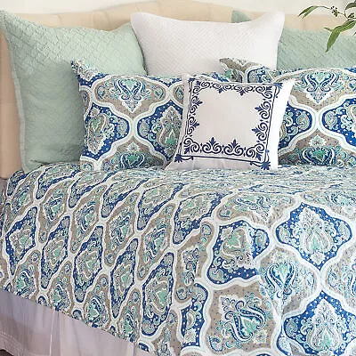 Renee Blue Moroccan Full/Queen 3 Piece Quilt Set 90  X 92 ; 20  X 26  C&F Home • $122.09