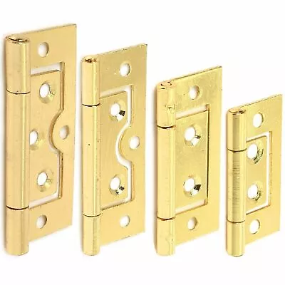 Brass Flush Door Hinges For Cabinet Cupboard Toy Box & Inset Doors  !!! • £16.75