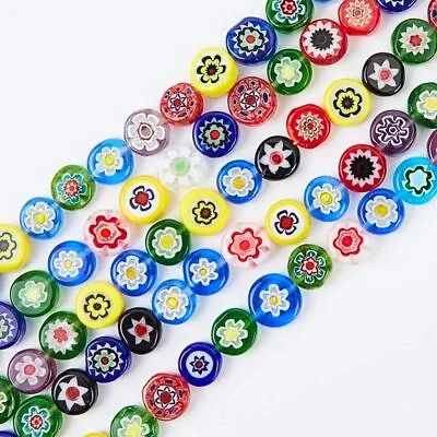 1 Strands About 65pcs Mixed Colors Millefiori Beads 6mm Glass Beads  Bracelet • £4.78