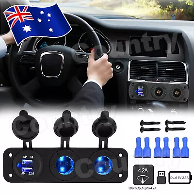 12V 24V Multi Socket Car Cigarette Lighter Splitter USB Charger Adapter Boat • $16.35