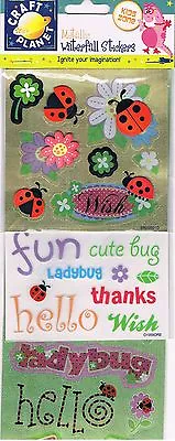 Docrafts Craft Planet Metallic Sticker 3 Sheet Pk Ladybirds Flowers Insects Bugs • £0.99