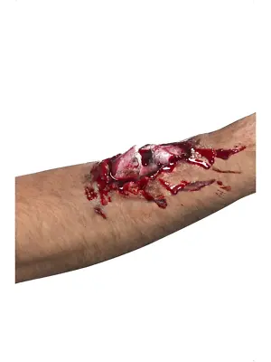 Smiffys Broken Bone Through Skin Latex Prosthetic Wound Halloween Horror Make Up • £6.99