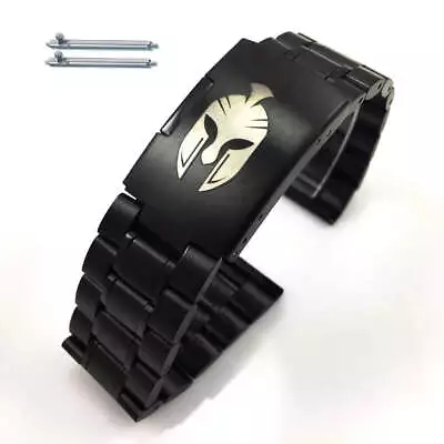 Steel Metal Bracelet Replacement Watch Band Strap Black Spartan Series #5016-40 • $24.95
