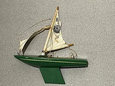 Vintage Star Yacht Pond Sail Boat Wood Toy Birkenhead England Wooden Boat 8  • $29.99