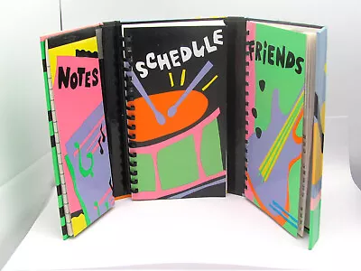 Vintage Notebook Folder Organizer Pop Op Art Magnetic Musical Graphics • $5.99