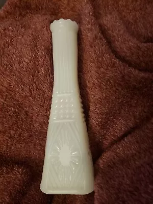 VTG. *  Milk Glass *  Vase * Square Base *  Various Textured Patterns • $9.99