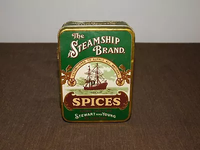 Vintage Kitchen 5  X 3 1/2  X 1 3/4  Steamship Brand Spices Tin Box *empty* • $55.99