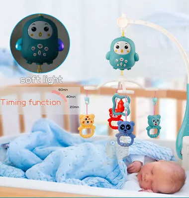 Baby Musical Crib Mobile Bed Crib Bell Nursery Light Baby Rattle Toy W/ Remote • $19.99