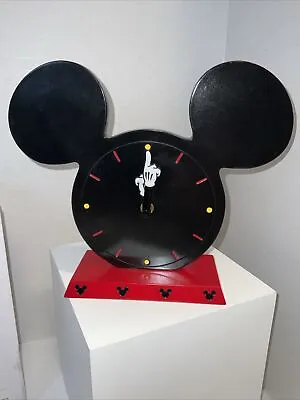 Wooden Mickey Mouse Desk Clock Disney Parks Table Top Clock New • $15.98