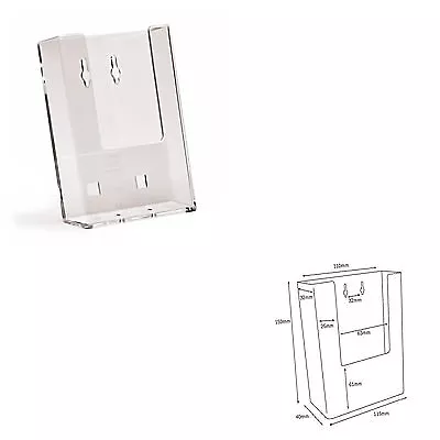 Dl/trifold Wall Mount Leaflet Postcard Brochure Holders Menu Dispenser Displays • £6.29