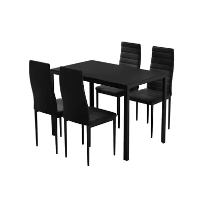 $238.70 • Buy Artiss Dining Chairs And Table Dining Set 4 Chair Set Of 5 Wooden Top Black