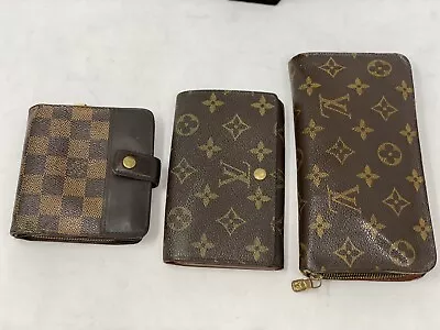 Authentic Louis Vuitton Monogram Leather Vintage Lot Wallet Bundle Bifold REPAIR • $154
