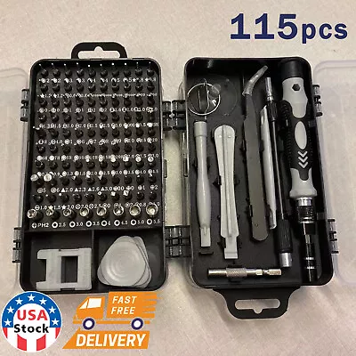 $16.98 • Buy 115 In 1 Screwdriver Maintenance Repair Tool Kit Magnetic Electronic Device Tool