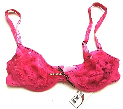 Gorgeous I Love JUST CAVALLI Reggiseno Ferreto BRA Rose Mesh Floral 32A ROBERTO • $31.12