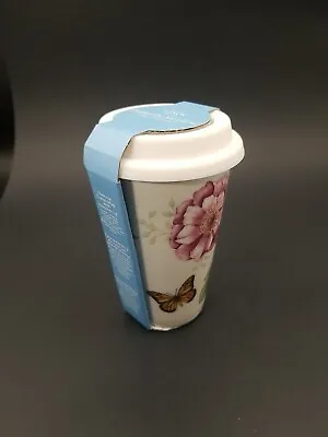 Lenox Butterfly Meadow Ceramic Thermal Travel Mug With Lid 10 Oz  New In Box • £12.35