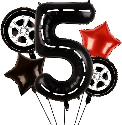 Race Car Balloons Wheel Tire Balloons 5th Birthday Party Decorations For Boy Foi • $12.80
