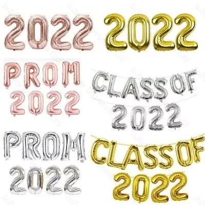£4.99 • Buy PROM 2022 Foil Letter Balloons Party Graduations High School Rose Gold 32  CLASS