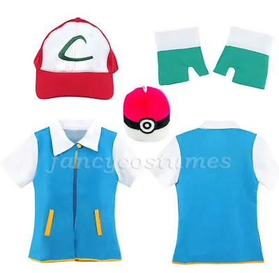 £21.98 • Buy Pokemon Ash Ketchum Fancy Dress Costume Deluxe Pokemon Costume Complete Set