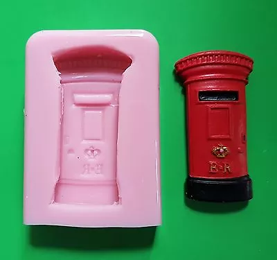 British Post Box Silicone Mould For Cake Toppers Clay Etc • £12.99