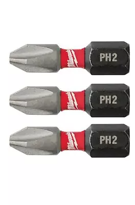 Milwaukee Shockwave PH2  1 In. Phillips #2 Alloy Steel Insert Bit - 3 Pack • $5.99