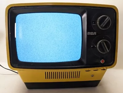 Vintage 1976 Mustard Yellow 9  RCA TV Solid State Retro Gaming Mid Century Mod • $199.99