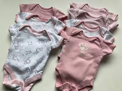 SET Of 7 TINY BABY Size Bodysuit Vests Baby Girls Clothing Fits 6lbs Early Baby • £4.74