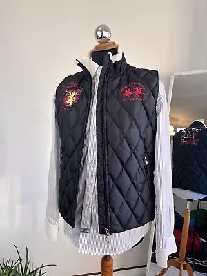 La Martina Saddlery Polo Royal Scots Army Quilted Full Zip Down Vest Embroidered • $69