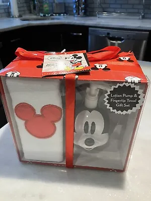 Disney Store Mickey Mouse Gift Box With Lotion Pump & Towel Rare Bathroom Set • $39.95