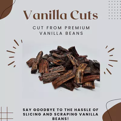 Premium 1 Lb. Gourmet Vanilla Bean Cuts - Cut From Whole Fresh Vanilla Beans • $44.63