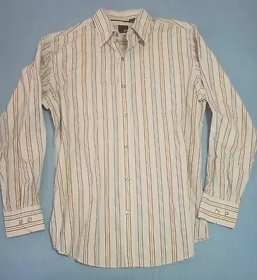 JF J. FERRAR Button Down Striped Long Sleeve Dress Shirt Men Sz Large Modern Fit • $10