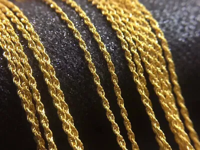 Pure 18K Yellow Gold Necklace Singapore Twist Solid 18Karat Rope Chain For Women • $224.61