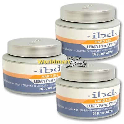 3x IBD Gel Builder CLEAR French Xtreme 56g/2oz LED/UV Hard Builder Gel • $56.94