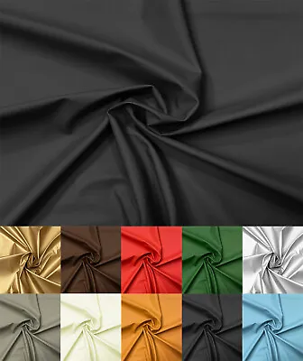 Soft Faux Leather Fabric Vinyl Spandex Material Stretch Smooth Matt Leatherette • £0.99