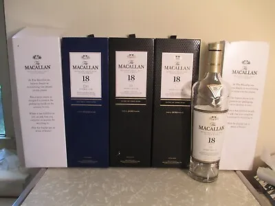 The Macallan 18 EMPTY Scotch Bottle & Gift Box Lot! 3 2022 Boxes 1 2018 Bottle! • $75.50