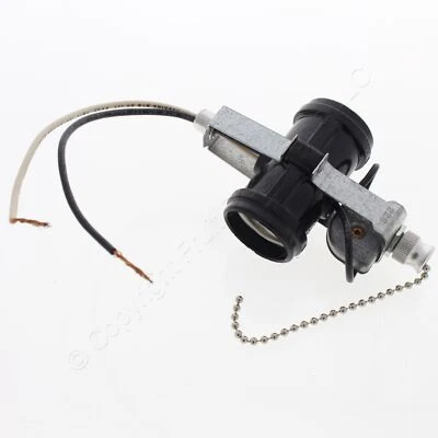 $9.49 • Buy Leviton 2-Light Socket Cluster Pull Chain Lampholder 660W 125/250V 1A T 4017-D4F