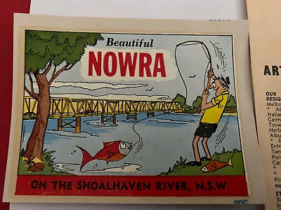 Vintage  Beautiful NOWRA   N.S.W. SOUVENIR   Decal/ Transfer  Car Caravan Bike • $8