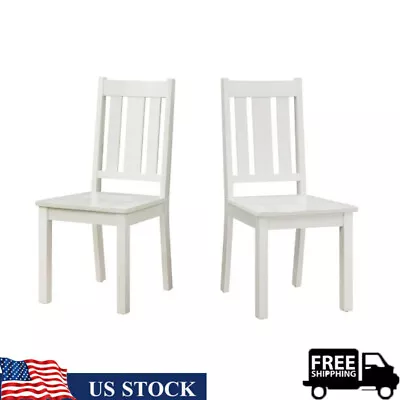 Dining Chair Wood Set Of 2 Contoured Seat Sturdy Strong Support Gardens Homes US • $130.27